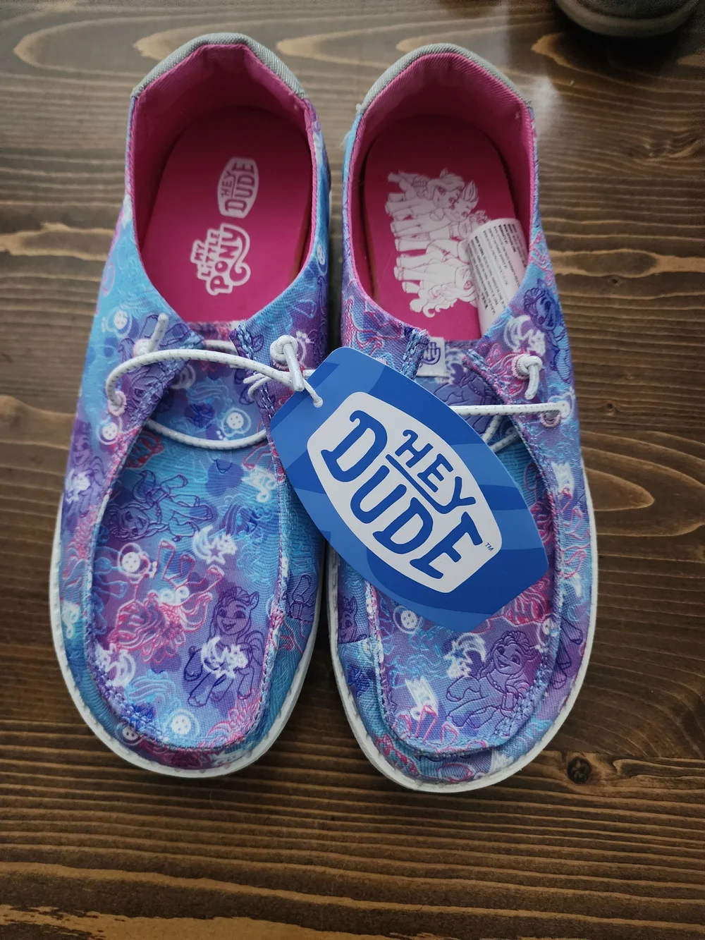 Hey Dude Kids Blue and Pink My Little Pony Slip-On Sneakers